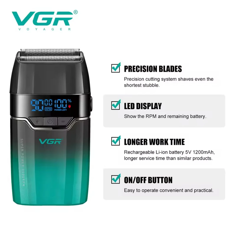 ماشین اصلاح وی جی آر مدل V-308 با تیغه تیتانیوم و برش خطی