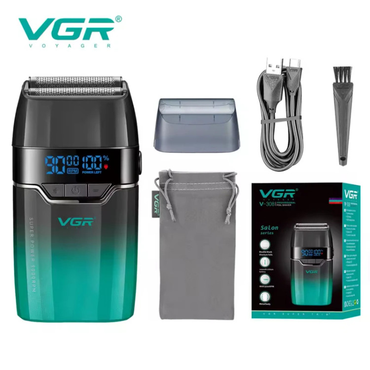 ماشین اصلاح وی جی آر مدل V-308 با تیغه تیتانیوم و برش خطی
