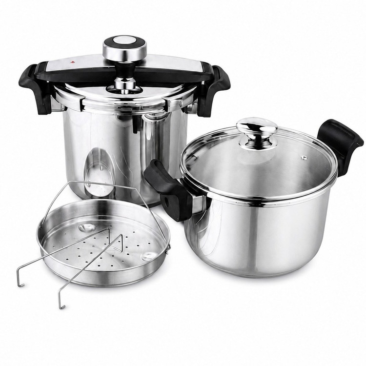 زودپز دوقلو یونیک UM-1500 ظرفیت ۵+۷ لیتری استیل 18/10