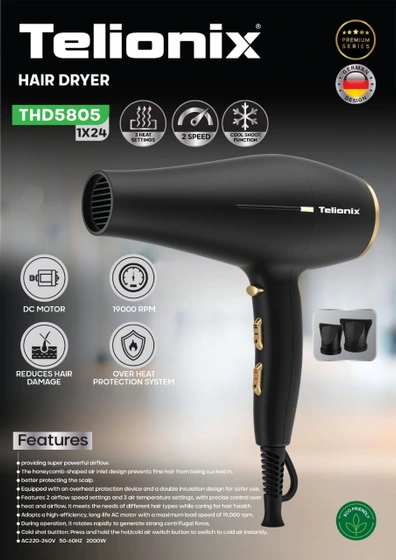 سشوار تلیونیکس مدل THD5805