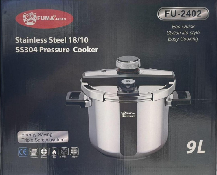 زودپز گازی فوما مدل FU2402 ظرفیت ۹ لیتر با بدنه استیل ضد زنگ مشخصات