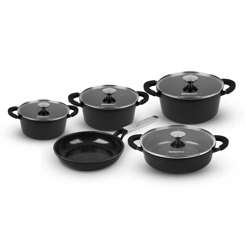 سرویس قابلمه و تابه گرانیتی 9 پارچه سوناشی فرانسه  مدل SCW-610
