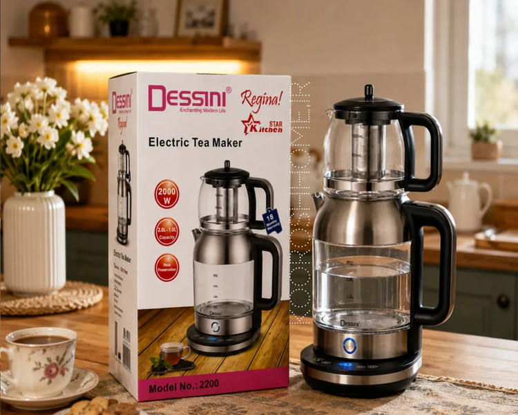 چای ساز دسینی مدل 2200 ظرفیت ۲.۵ لیتر با حالت گرم